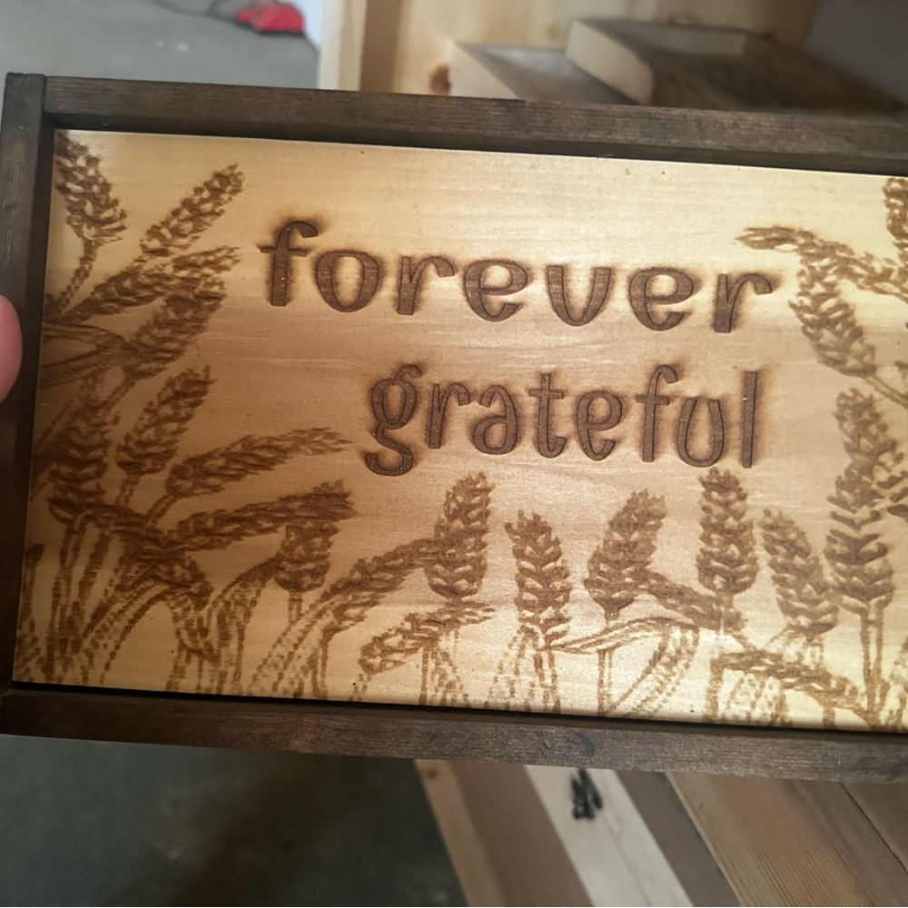 Handmade Wooden Plaque with 'Forever Grateful' Engraving
